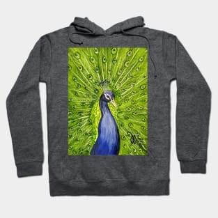 A peacock fanning out his feathers Hoodie